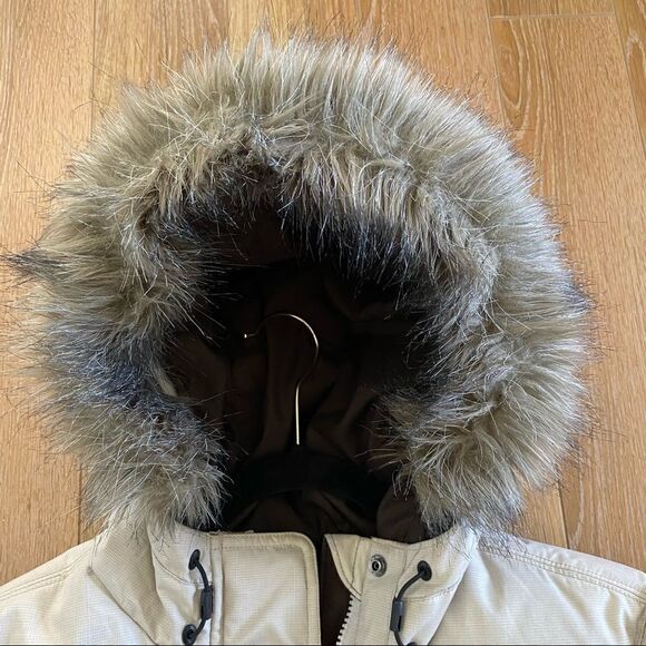 Sorel-Short Down Puffer Cream Faux Fur Hood Jacket - Picture 12 of 16